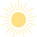 Golden sun with rays